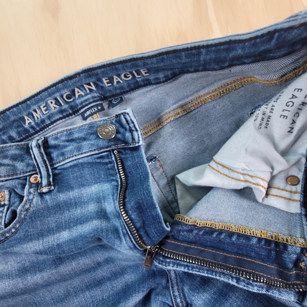 American Eagle Original Bootcut Jeans Mens 34x30 Blue Excellent Airflex+ Stretch - Picture 4 of 6